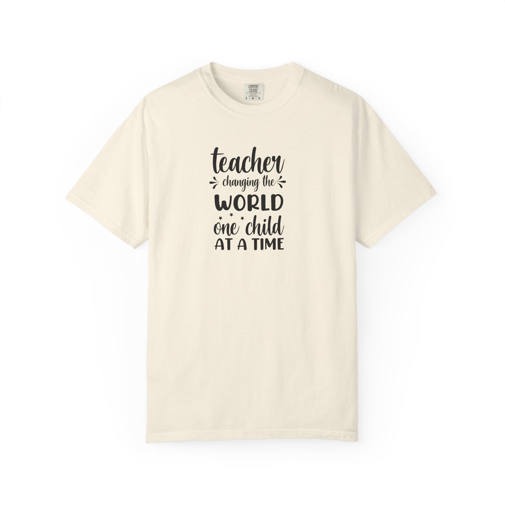 Teacher T-Shirt – "Changing the World One Child at a Time" Inspirational Educator Tee