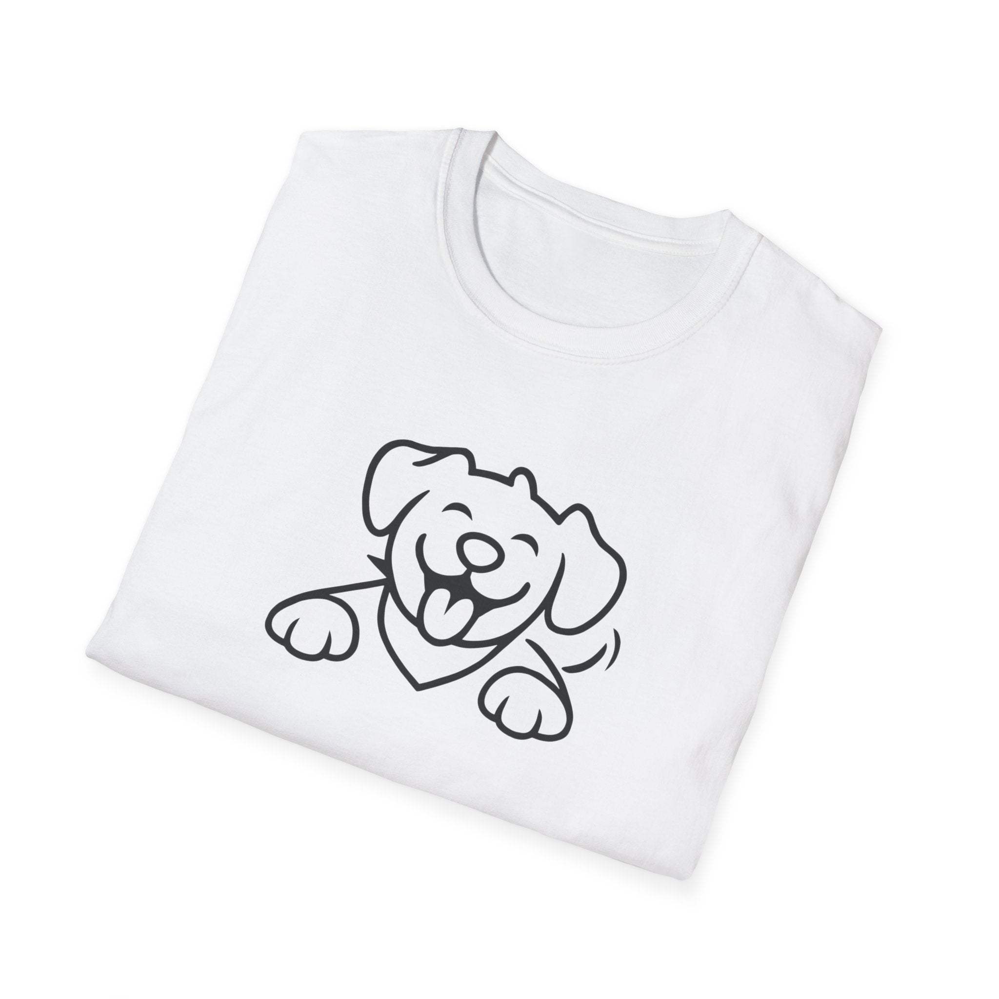 Dog Outline T-Shirt - Cute Happy Puppy Graphic Tee