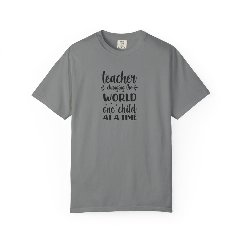 Teacher T-Shirt – "Changing the World One Child at a Time" Inspirational Educator Tee