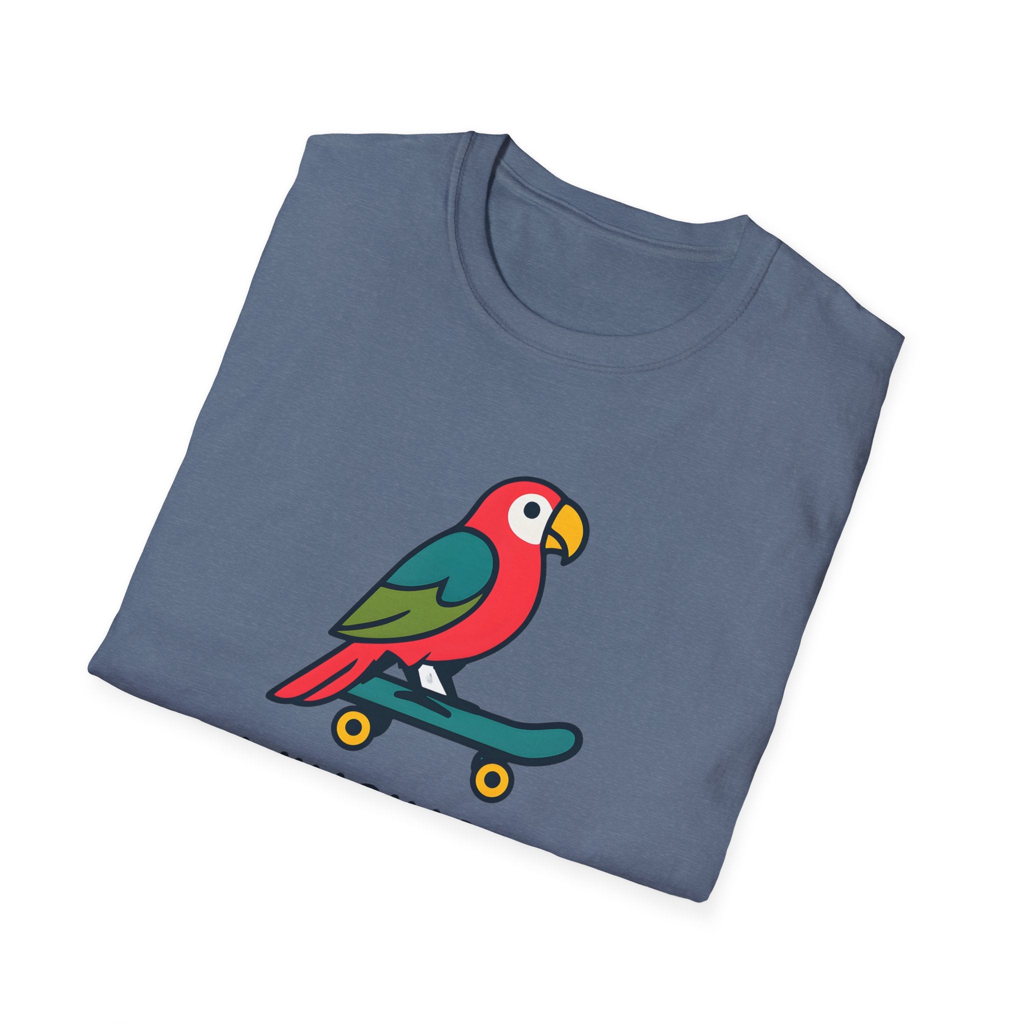 Winging It Parrot T-Shirt — Cute Skateboard Bird Graphic Tee