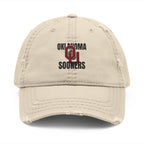Distressed Embroidered OU Sooners Dad Hat — Vintage Oklahoma Baseball Cap