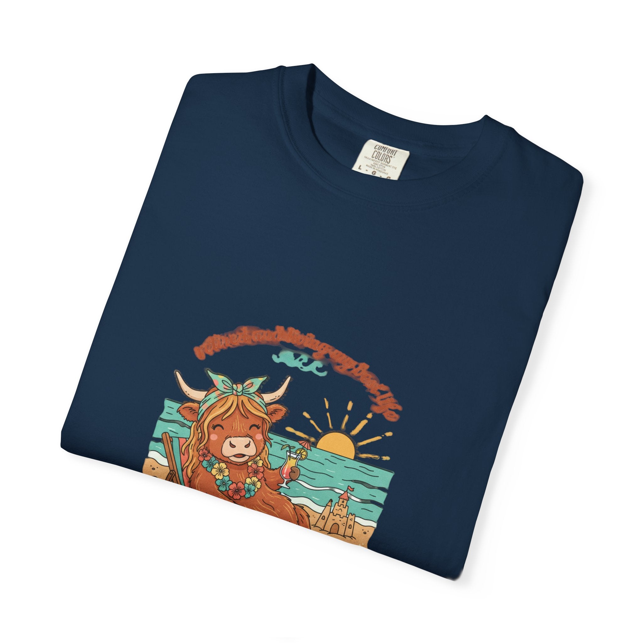 Retired Highland Cow at the Beach T-shirt