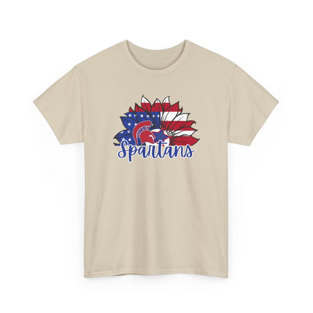 Bixby Spartans Patriotic American Flower T-Shirt