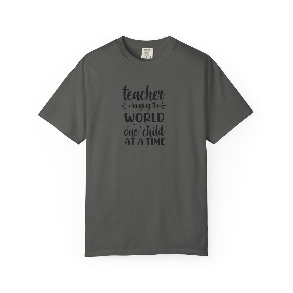 Teacher T-Shirt – "Changing the World One Child at a Time" Inspirational Educator Tee