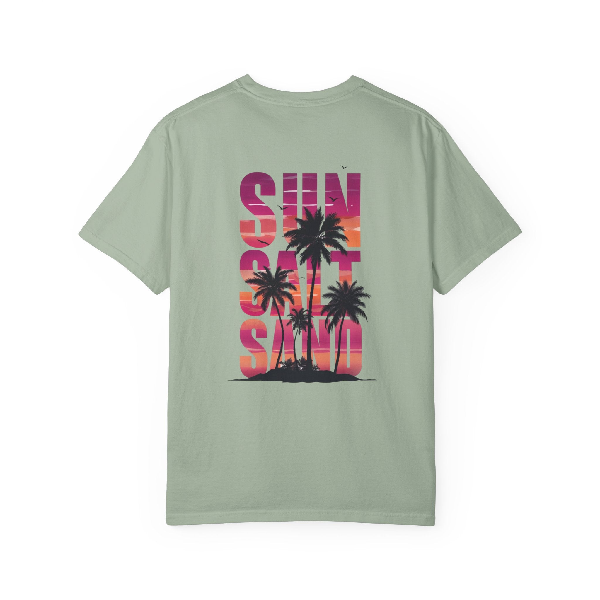 Sunset Sand T-Shirt — Palm Tree Beach Graphic Tee