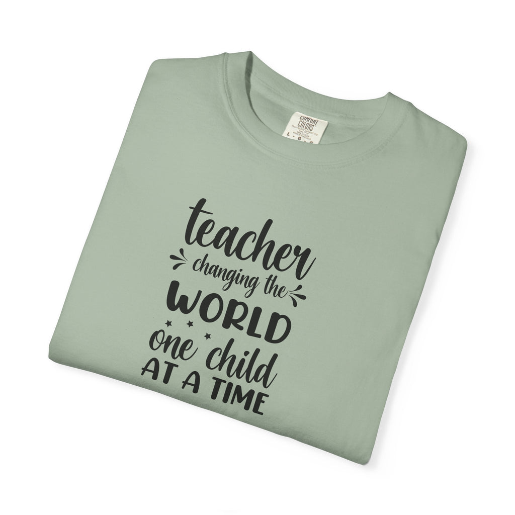 Teacher T-Shirt – "Changing the World One Child at a Time" Inspirational Educator Tee