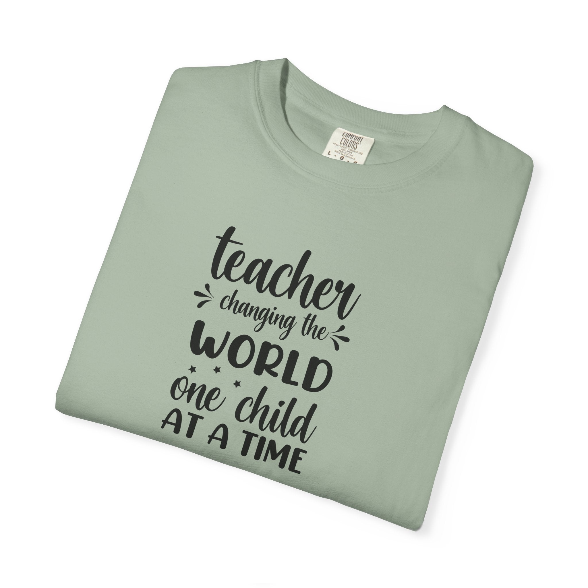 Teacher T-Shirt – "Changing the World One Child at a Time" Inspirational Educator Tee