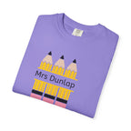 Personalized Teacher T-Shirt – 'Mrs Dunlap' Pencil Design