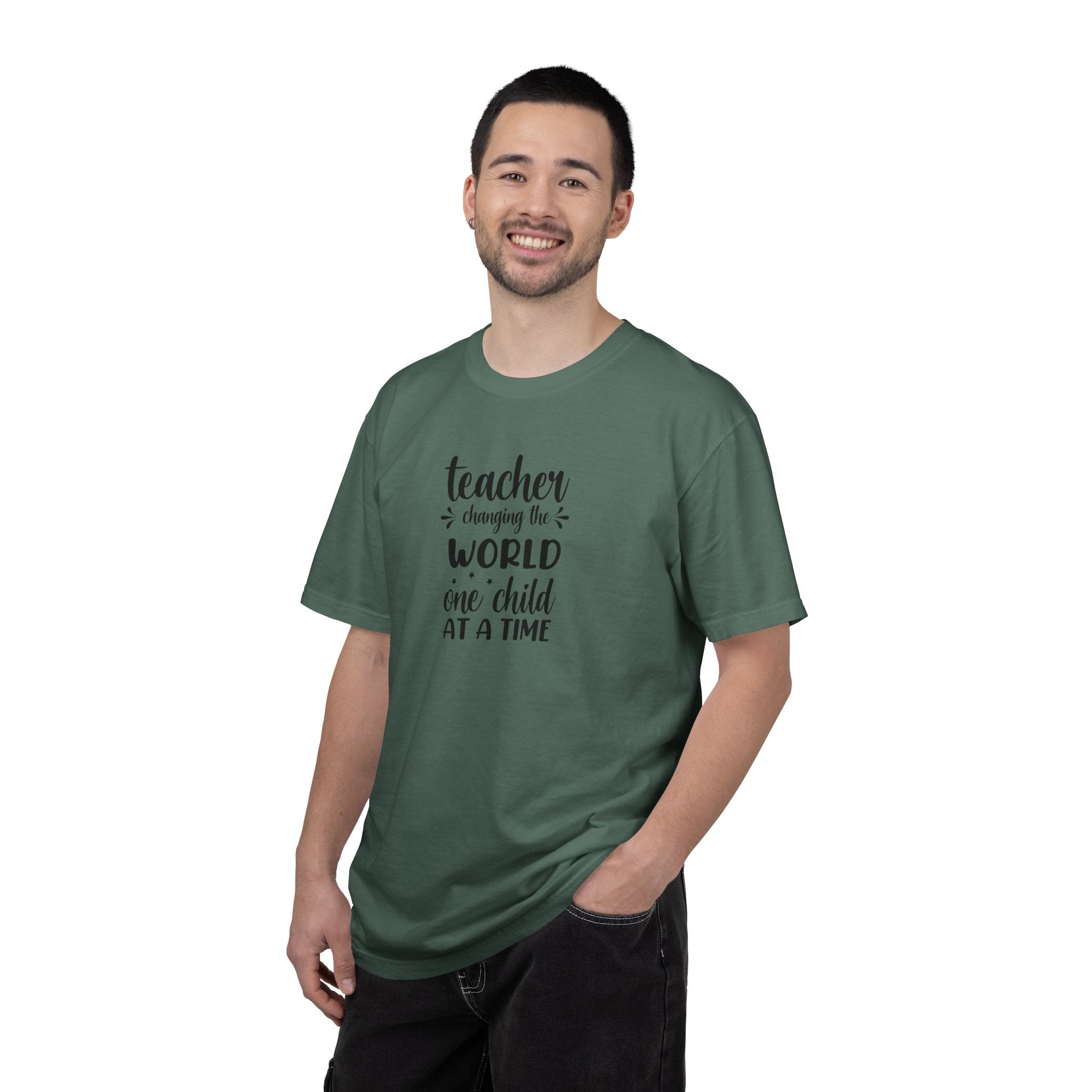 Teacher T-Shirt – "Changing the World One Child at a Time" Inspirational Educator Tee