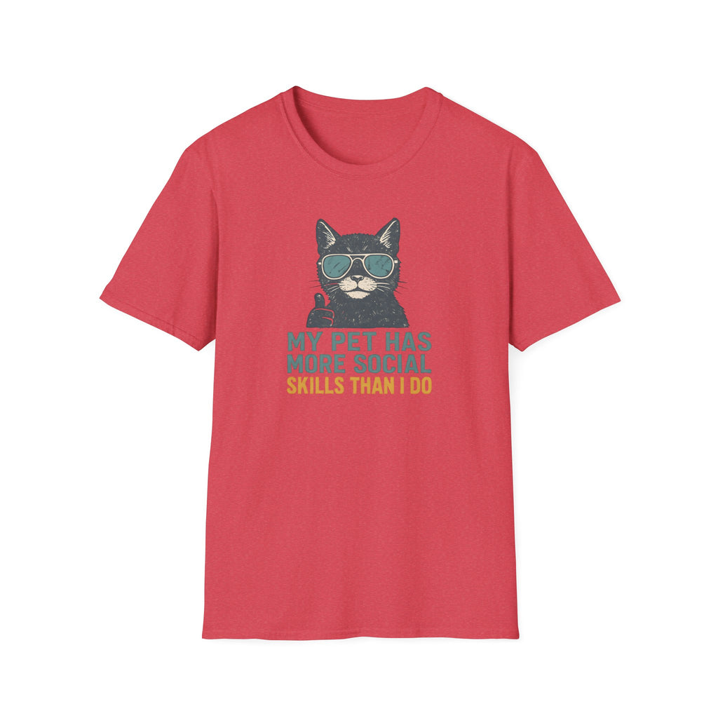 Cat T-Shirt — “My Pet Has More Social Skills Than I Do” Funny Cat Graphic Tee