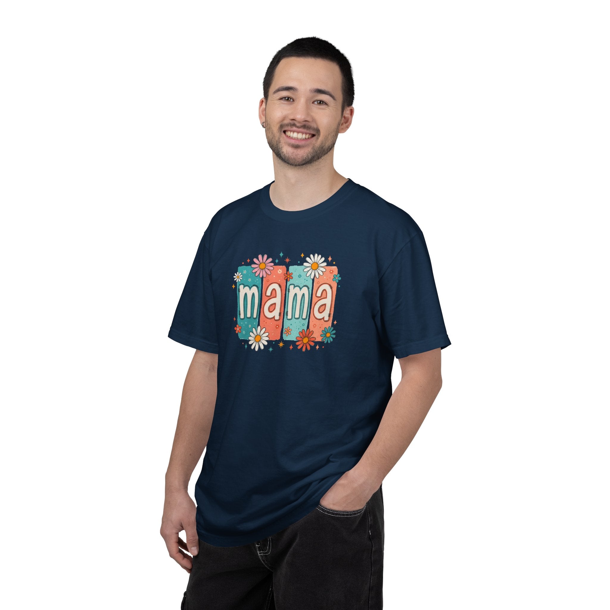 Mama Floral Tee — Retro Block Letter Mother's Day T-Shirt