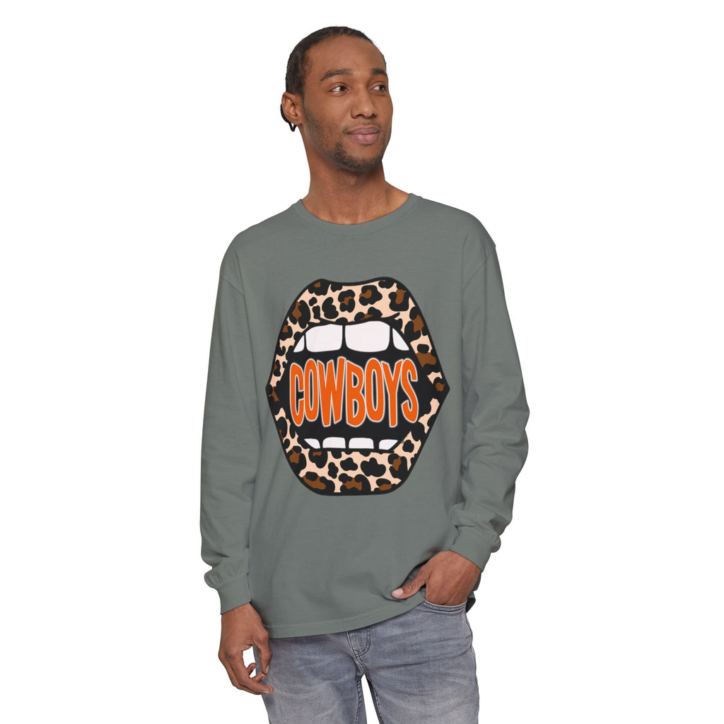 Cowboys Leopard Lips Long Sleeve Tee