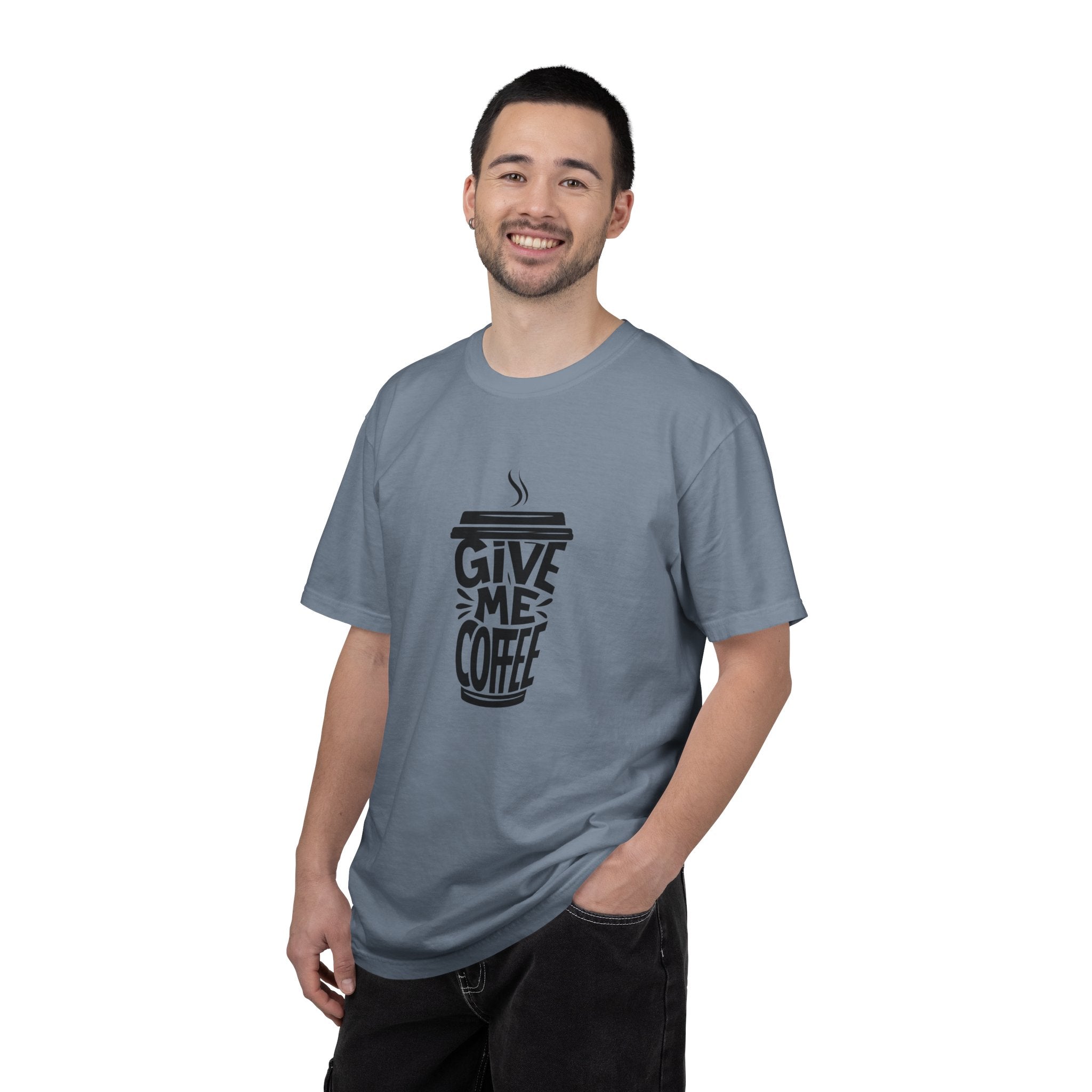 Give Me Coffee T‑Shirt — Fun Coffee Cup Graphic Tee for Coffee Lovers