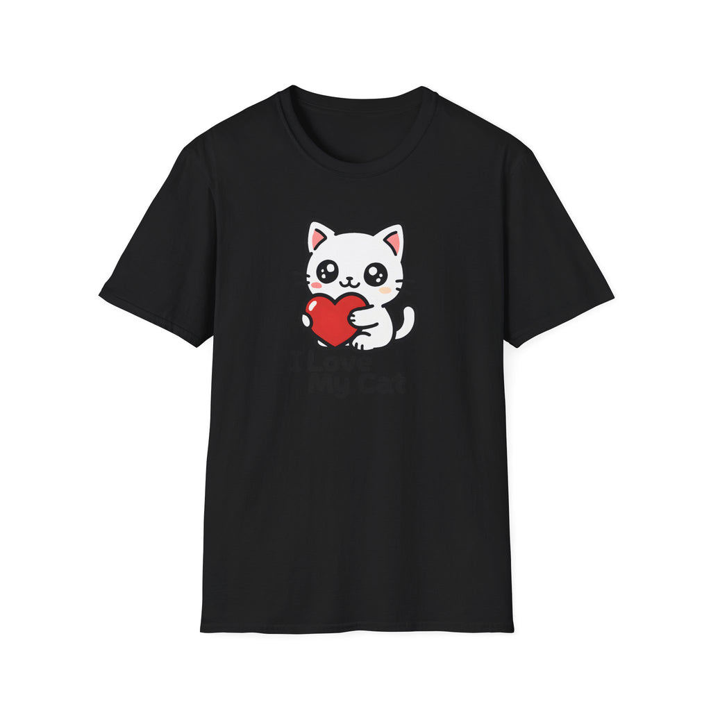 I Love My Cat Cute Cartoon Tee - Cat Lover Heart T-Shirt