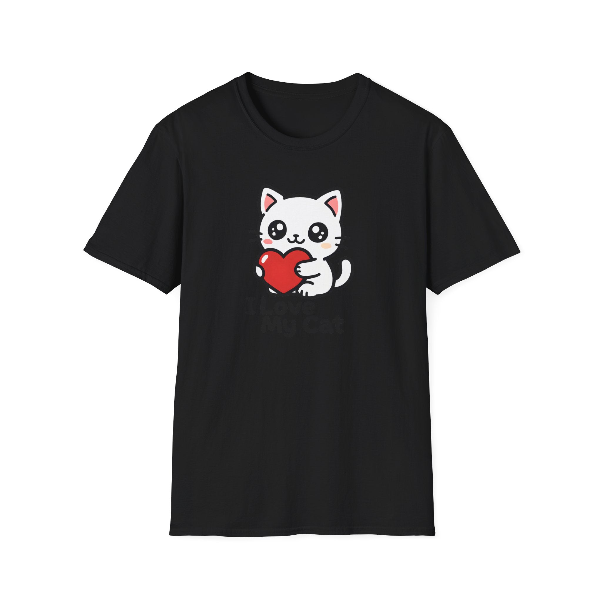 I Love My Cat Cute Cartoon Tee - Cat Lover Heart T-Shirt