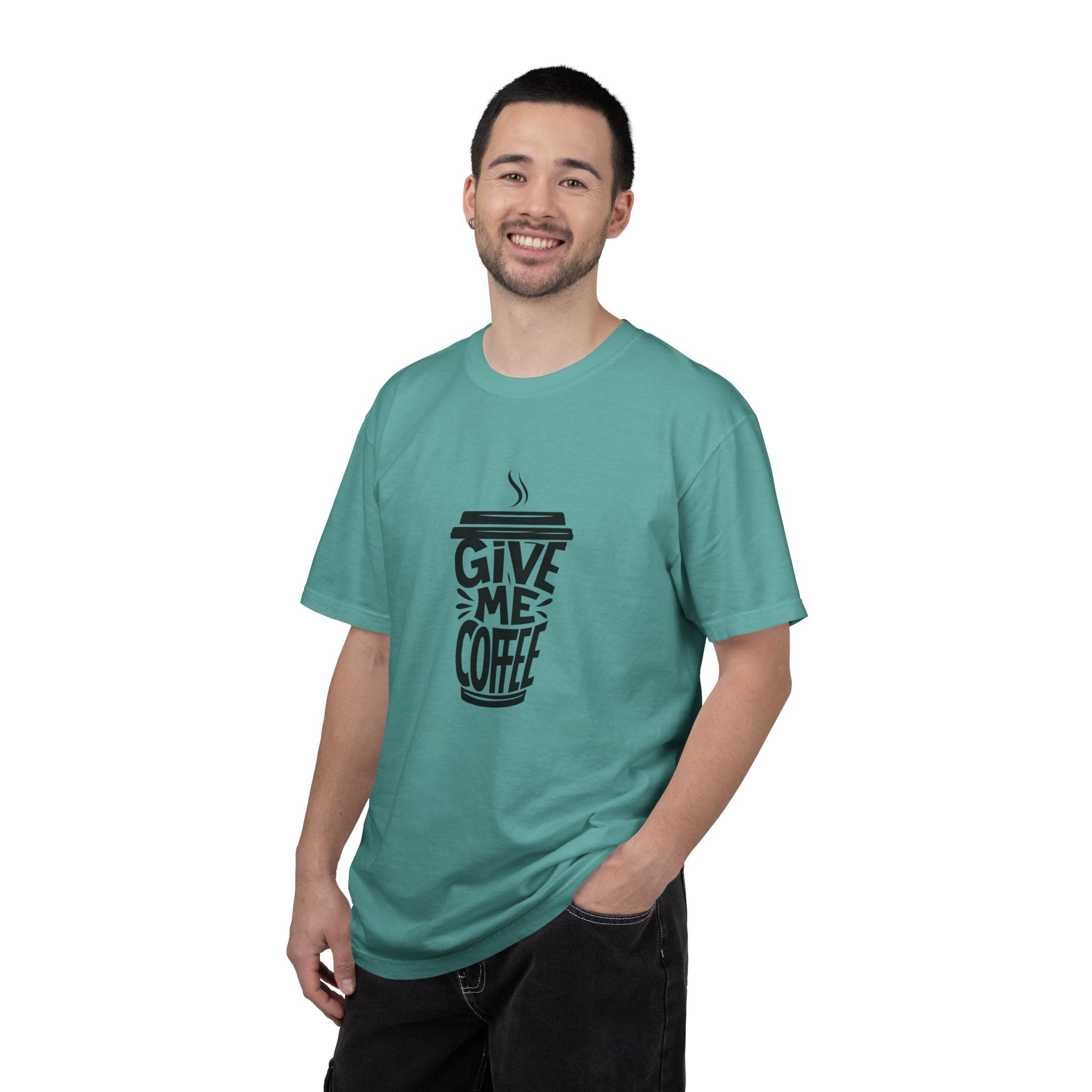 Give Me Coffee T‑Shirt — Fun Coffee Cup Graphic Tee for Coffee Lovers