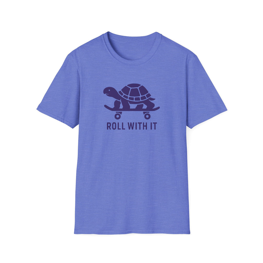 T-Shirt — "Roll With It" Turtle Skateboard Graphic Tee