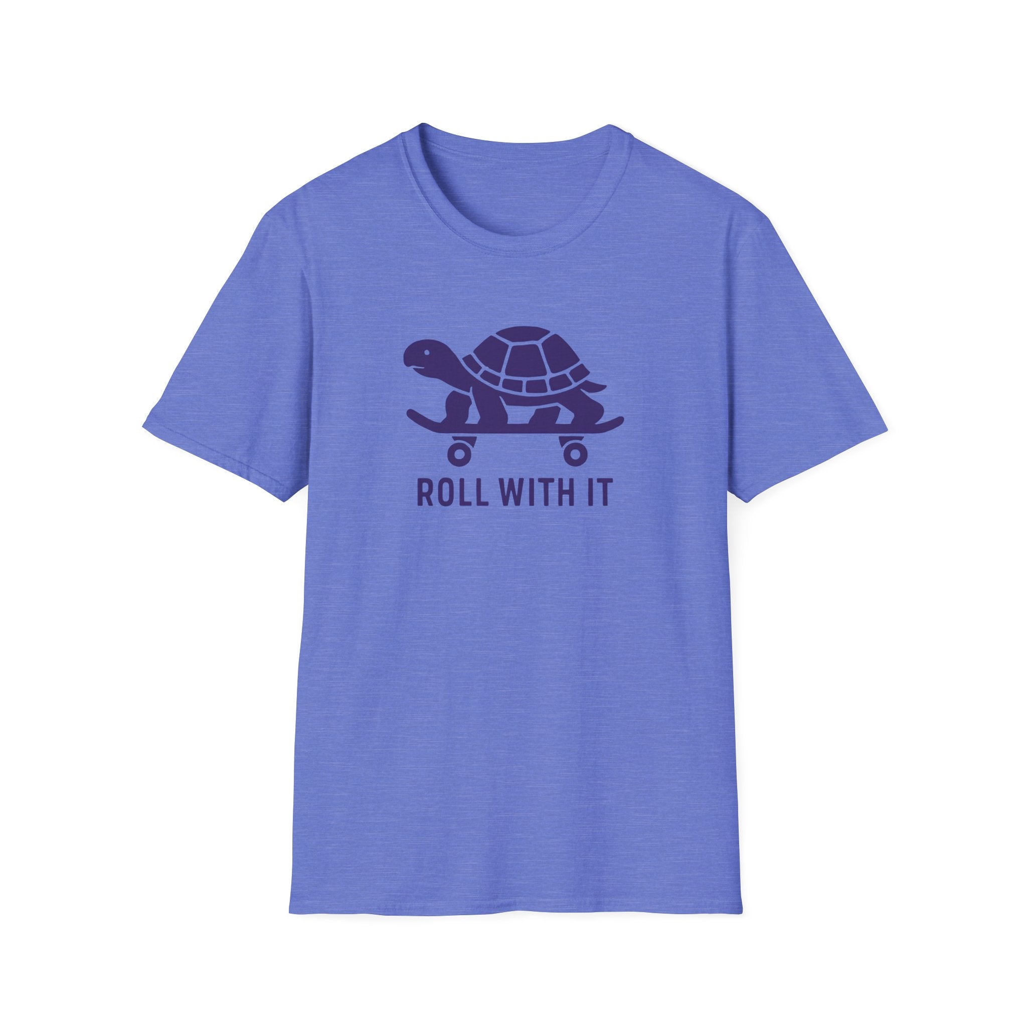 T-Shirt — "Roll With It" Turtle Skateboard Graphic Tee