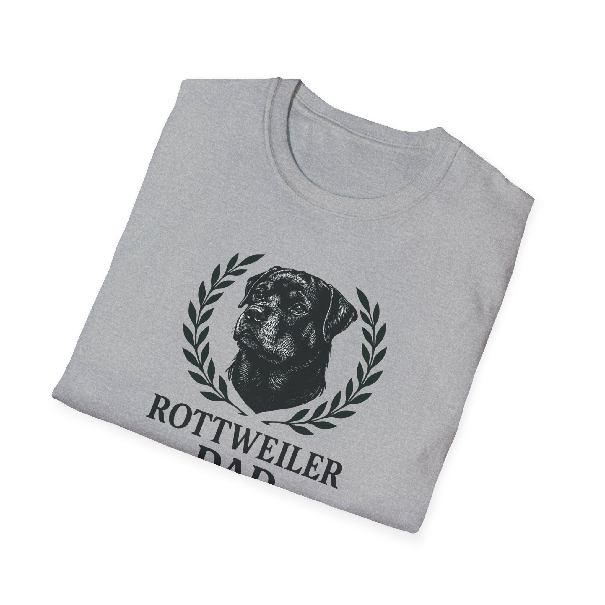 Rottweiler Dad T-Shirt — Dog Dad Tee with Rottweiler Portrait