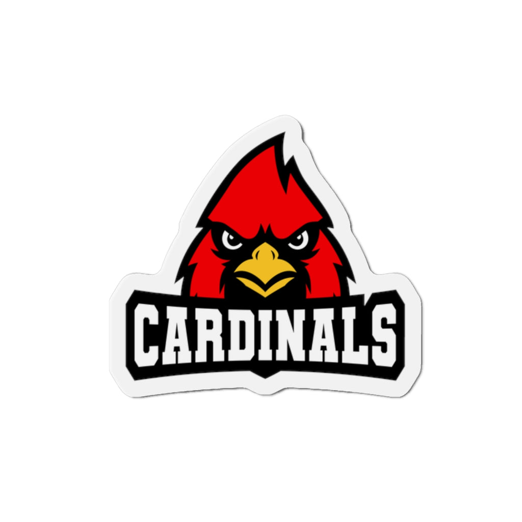 Cardinals Mascot Die-Cut Magnet — School Team Logo Refrigerator Sticker