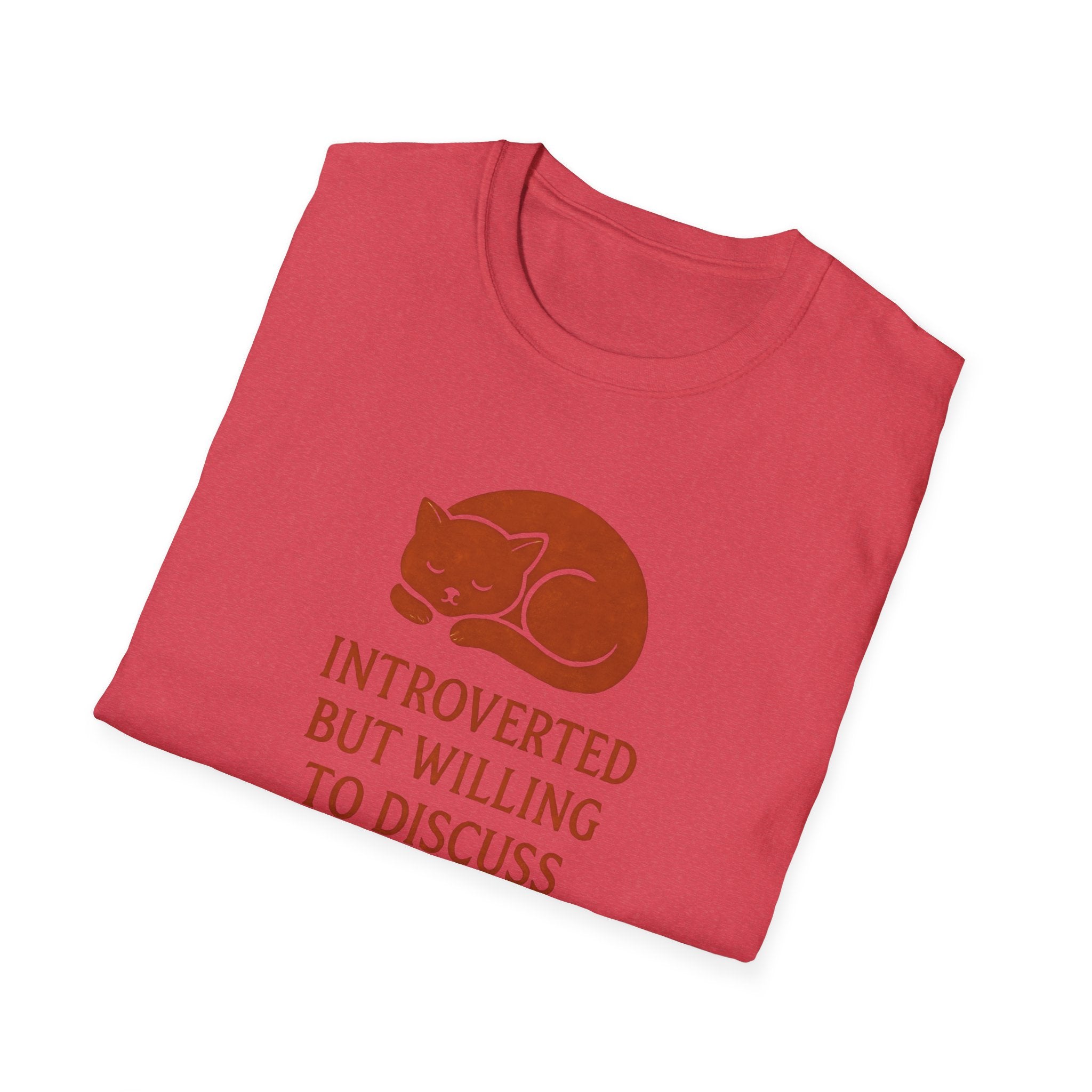T-Shirt — "Introverted But Willing to Discuss Pets" Cat Graphic Tee