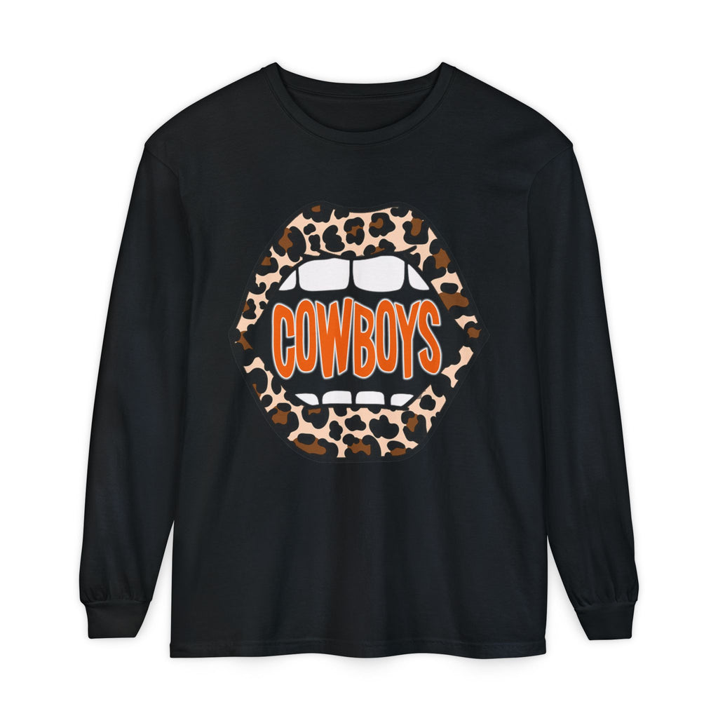 Cowboys Leopard Lips Long Sleeve Tee