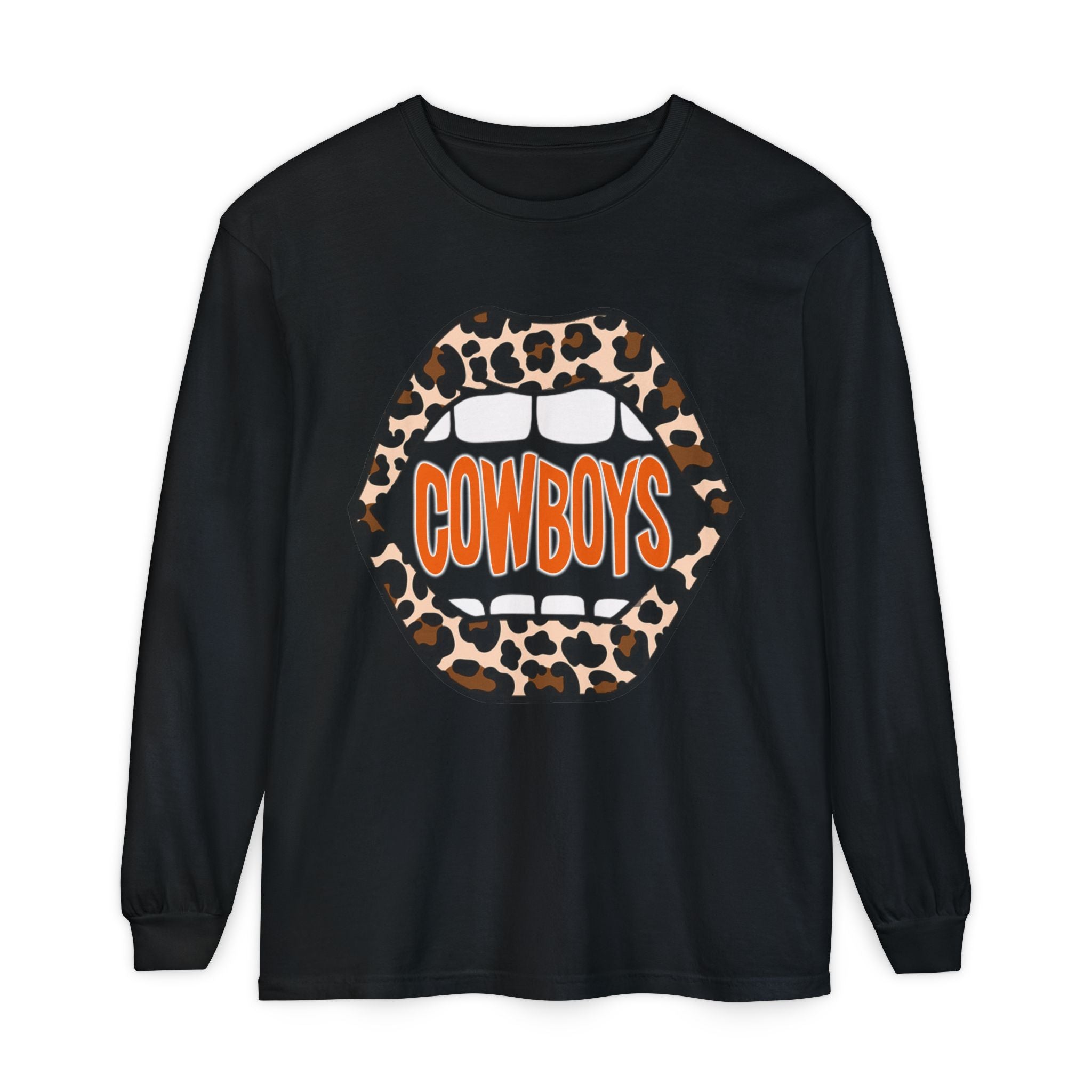Cowboys Leopard Lips Long Sleeve Tee