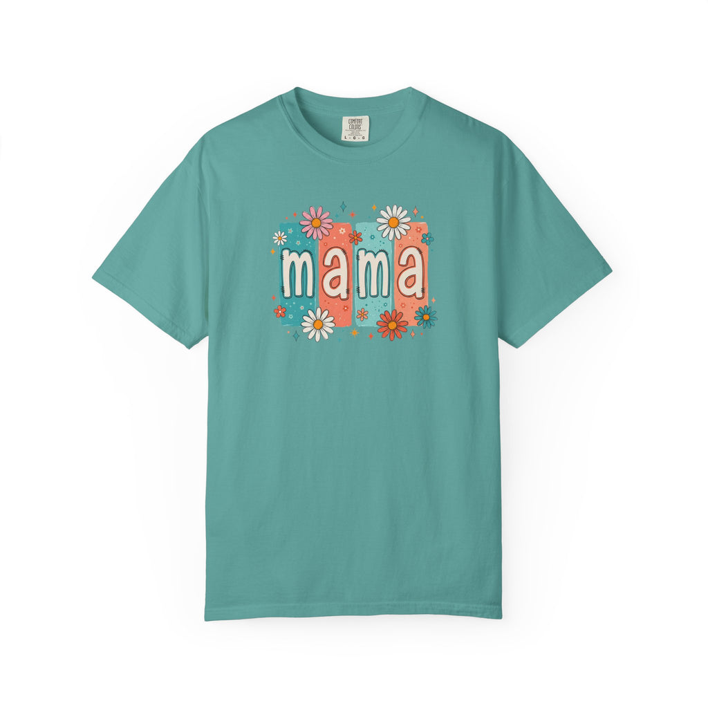 Mama Floral Tee — Retro Block Letter Mother's Day T-Shirt