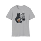 Cat & Coffee T-Shirt — "I Just Want to Drink Coffee and Pet My Cat" Graphic Tee