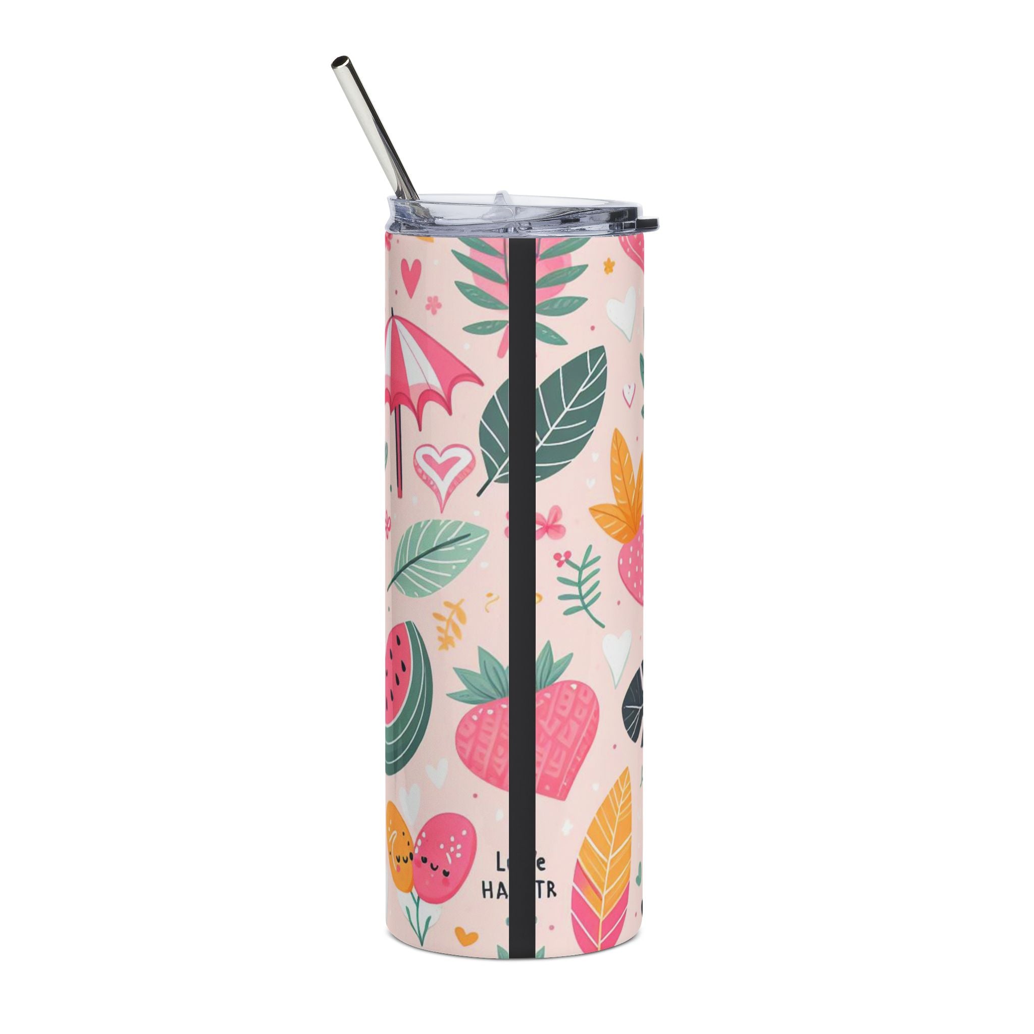 20oz Stainless Tumbler – Cute Summer Strawberries & Sun Insulated Travel Cup