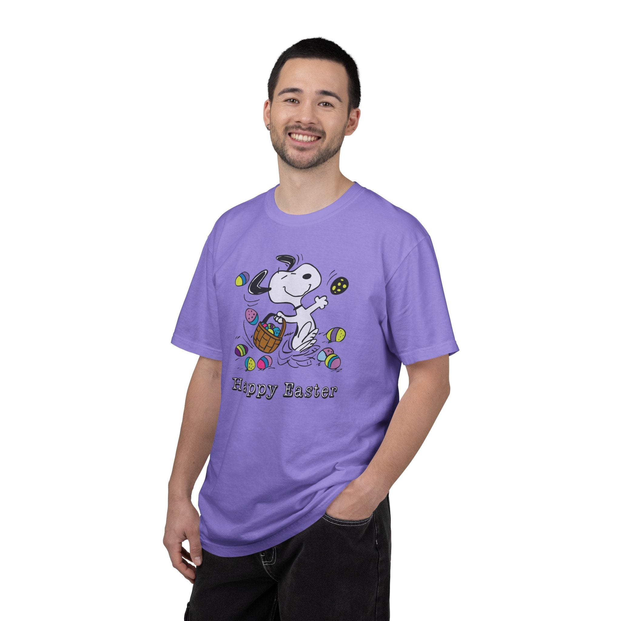 Easter Snoopy T-Shirt — "Happy Easter" Cartoon Egg Hunt Tee