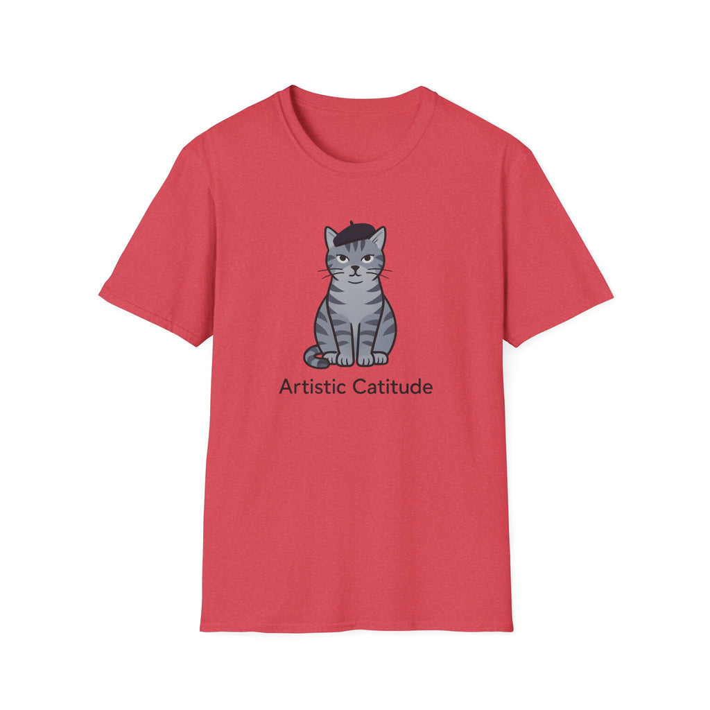 Artistic Catitude T-Shirt — Cute Gray Tabby Cat Graphic Tee