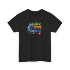 "In April We Wear Blue" Autism Awareness Floral Tee