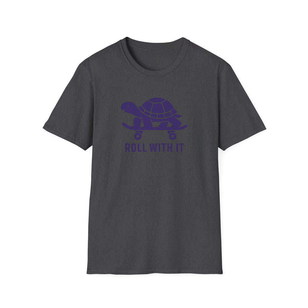 T-Shirt — "Roll With It" Turtle Skateboard Graphic Tee