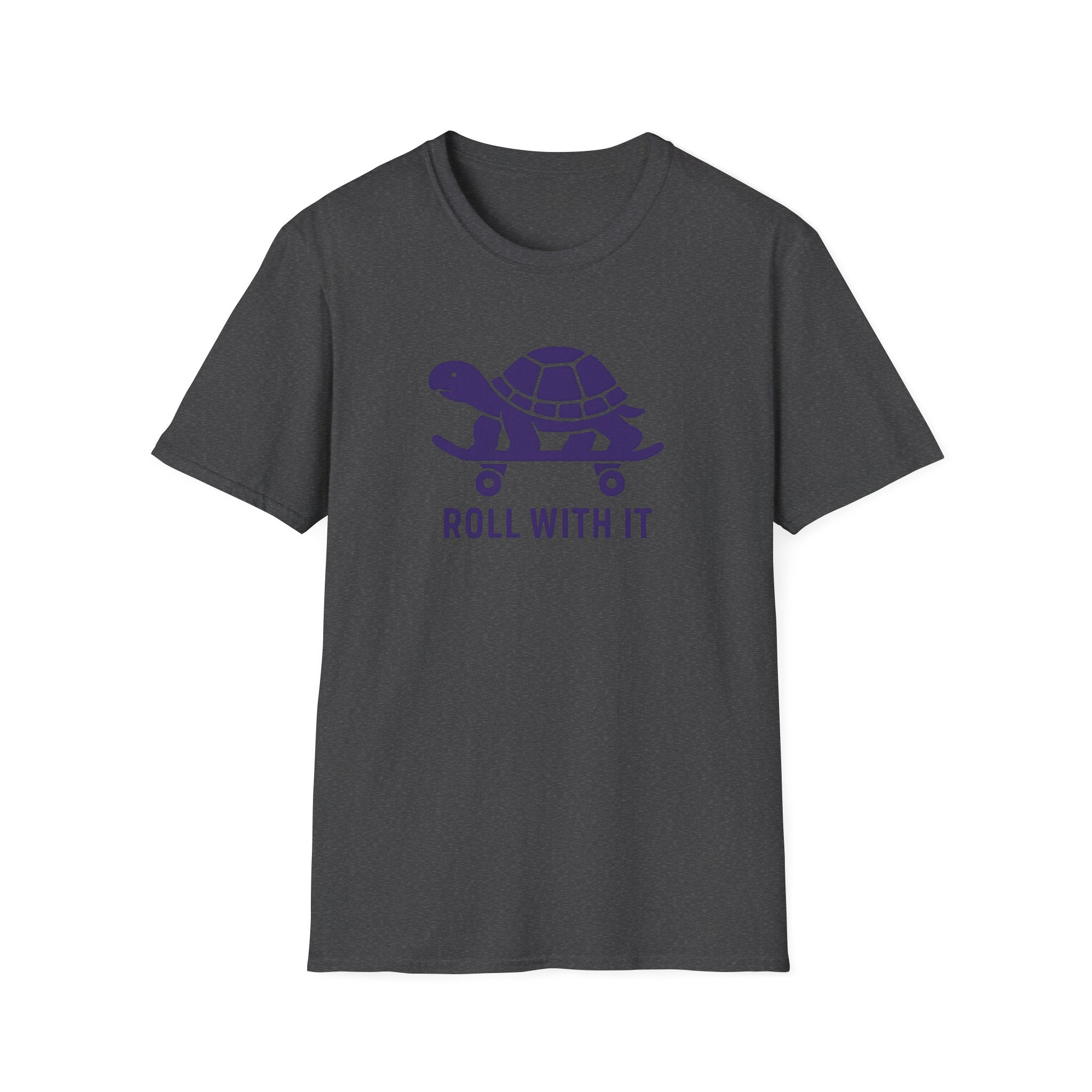 T-Shirt — "Roll With It" Turtle Skateboard Graphic Tee