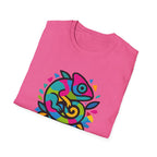 Unisex T-Shirt — 'Unleash Your Colors' Rainbow Chameleon Graphic Tee