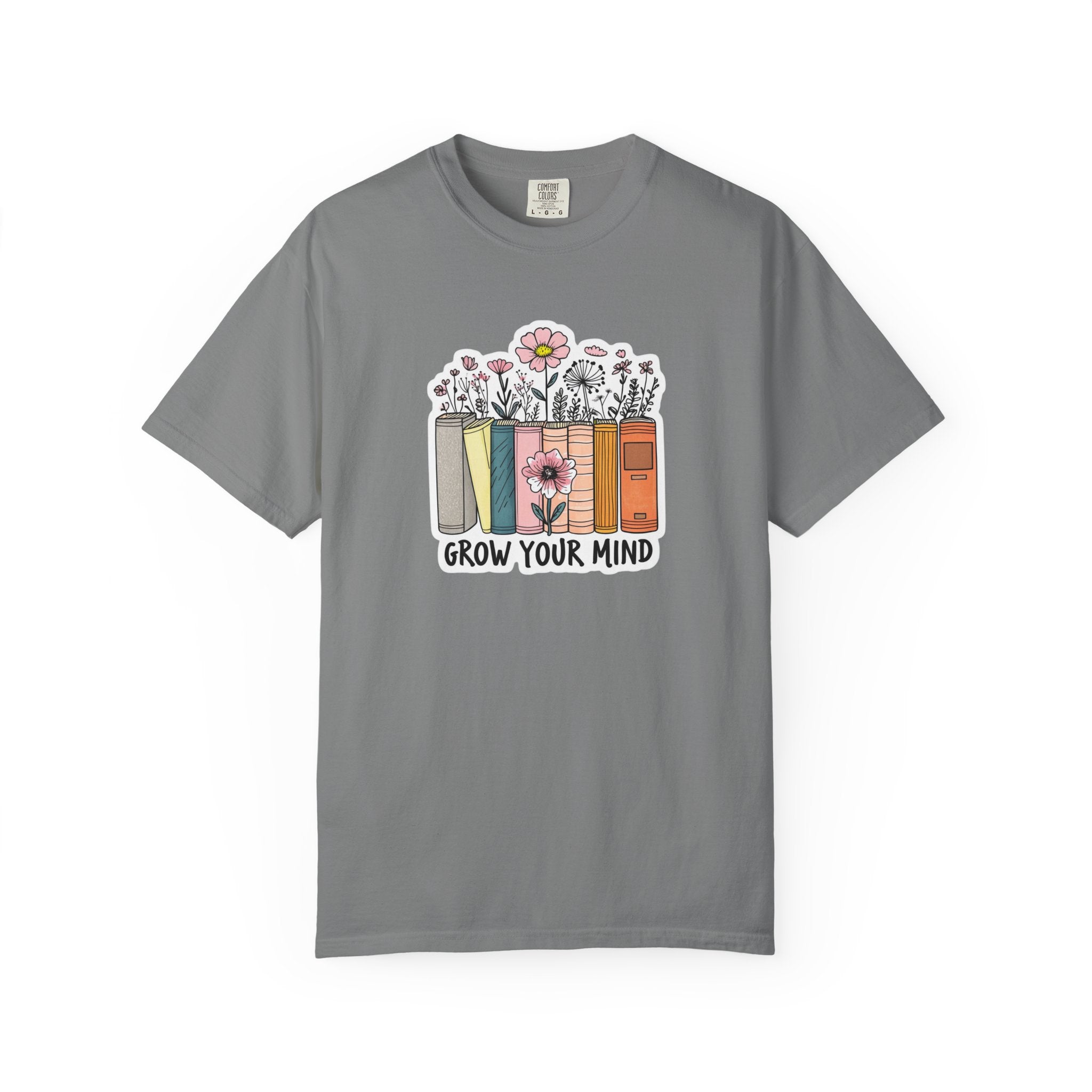 Grow Your Mind Book Stack T-Shirt