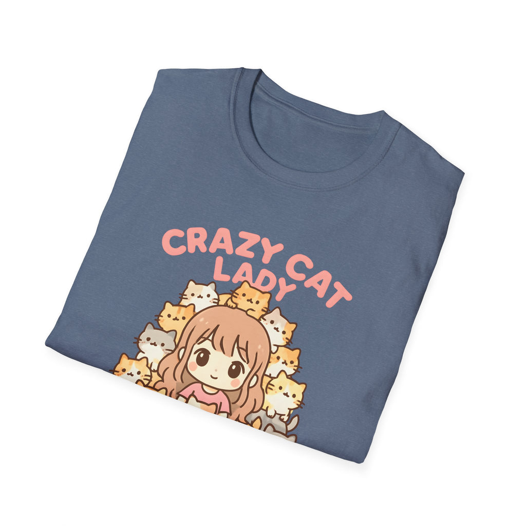 Crazy Cat Lady T-Shirt — Cute Anime Cat Mom Graphic Tee