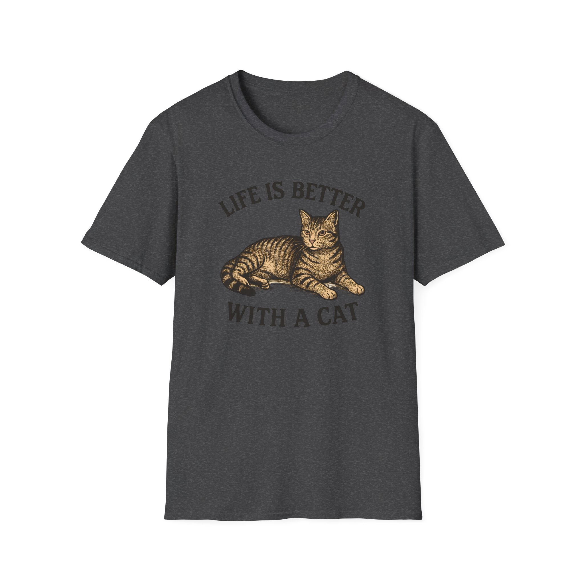 Life Is Better With a Cat T-Shirt — Vintage Tabby Cat Tee for Cat Lovers