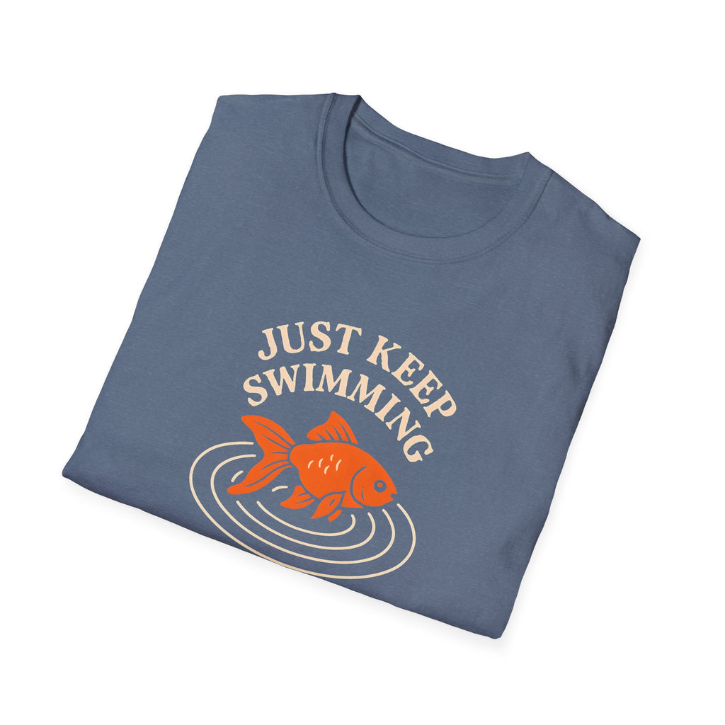 T‑Shirt — "Just Keep Swimming" Orange Fish Graphic Tee