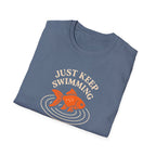 T‑Shirt — "Just Keep Swimming" Orange Fish Graphic Tee