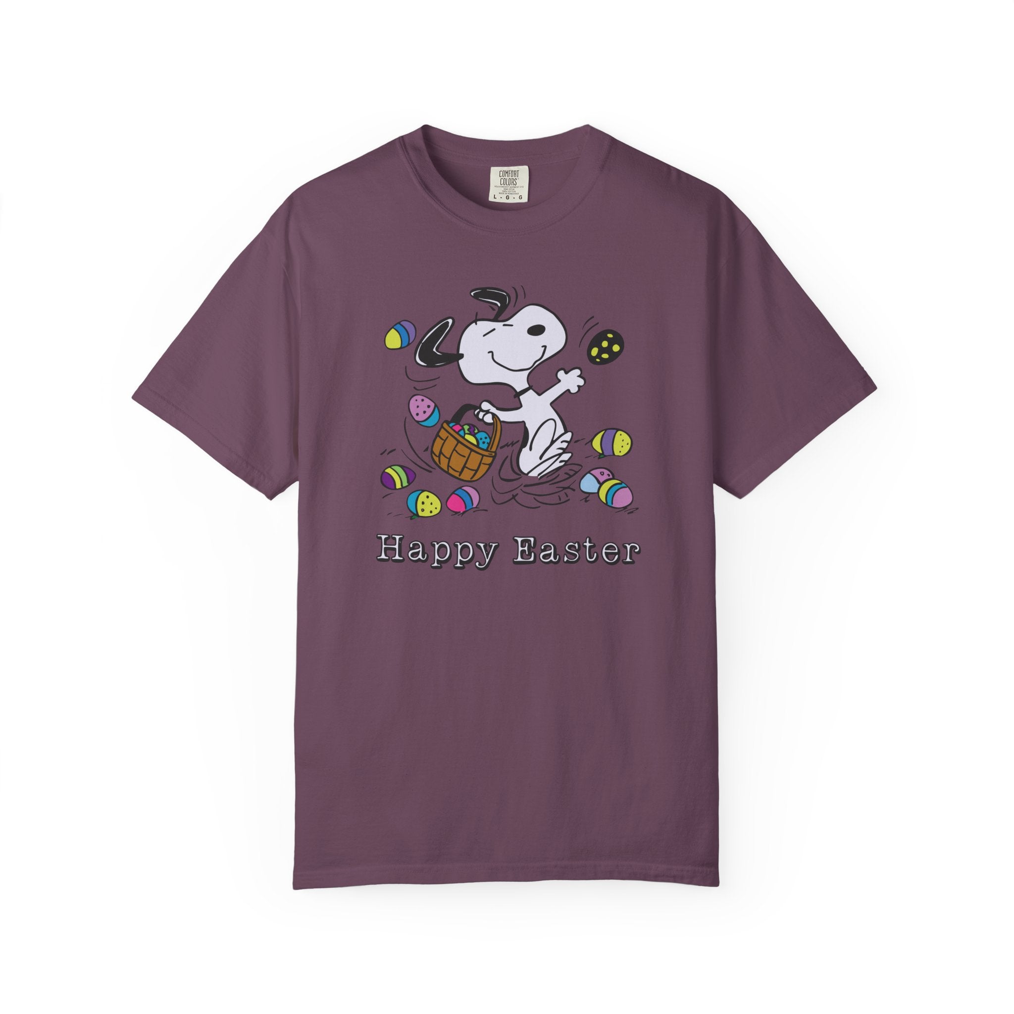 Easter Snoopy T-Shirt — "Happy Easter" Cartoon Egg Hunt Tee