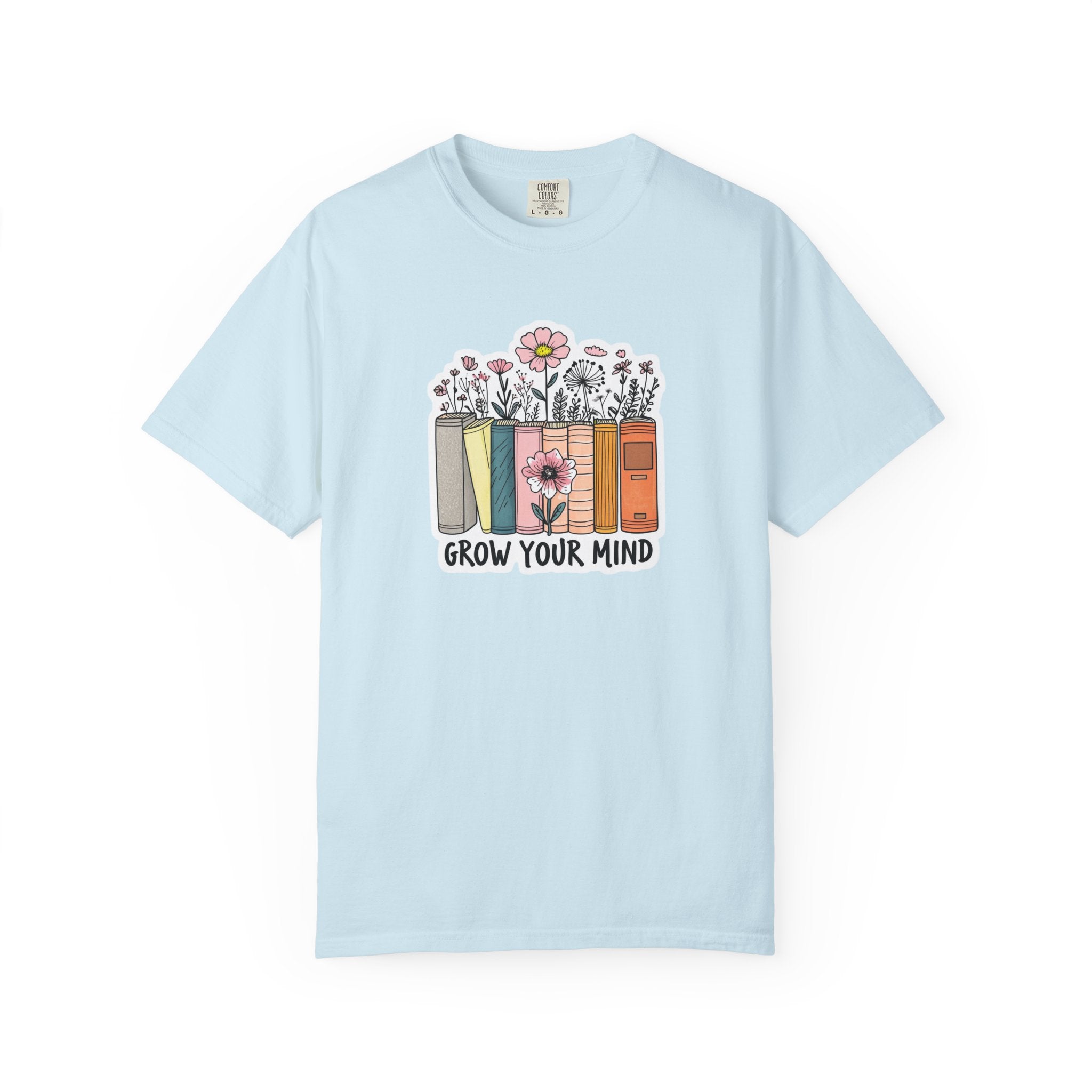 Grow Your Mind Book Stack T-Shirt