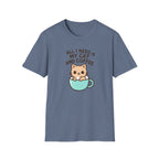 Cat and Coffee T‑Shirt — "All I Need Is My Cat and Coffee" Cute Cat in Mug Tee