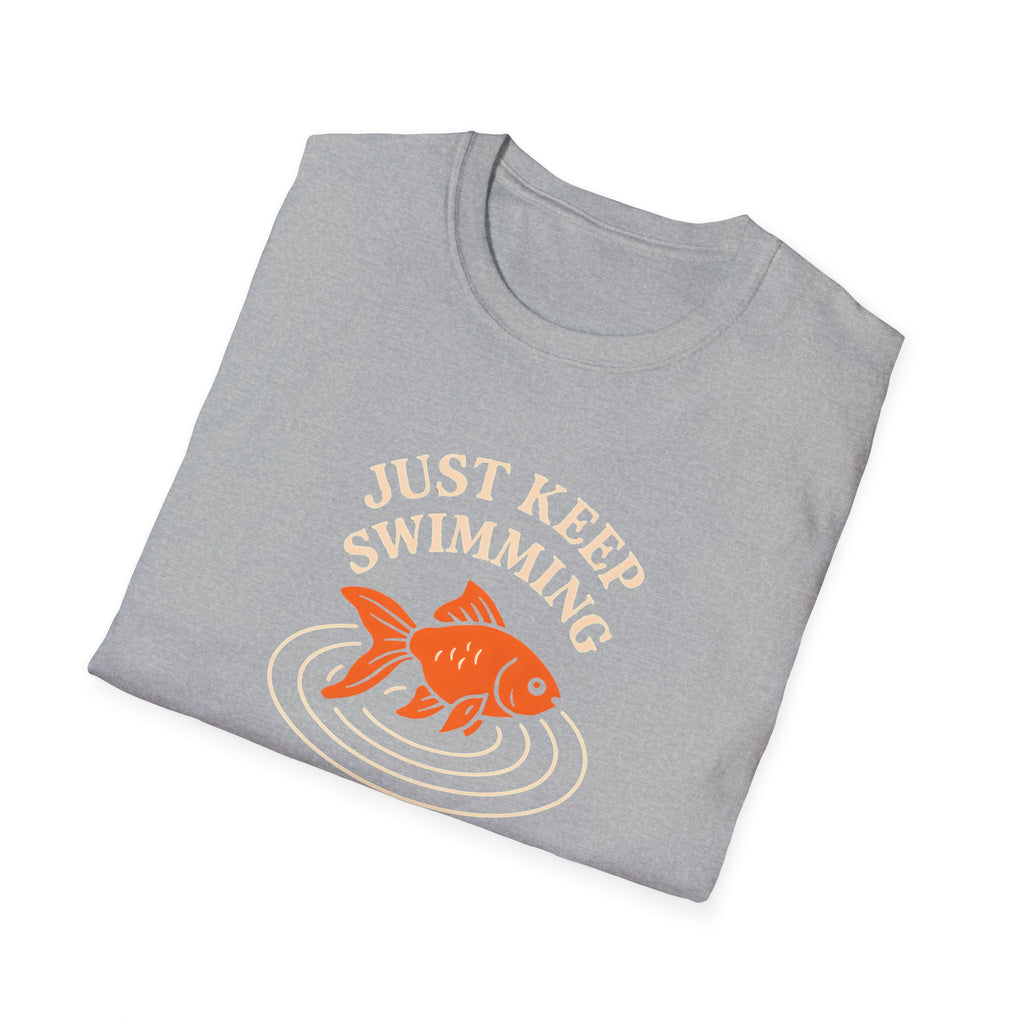 T‑Shirt — "Just Keep Swimming" Orange Fish Graphic Tee