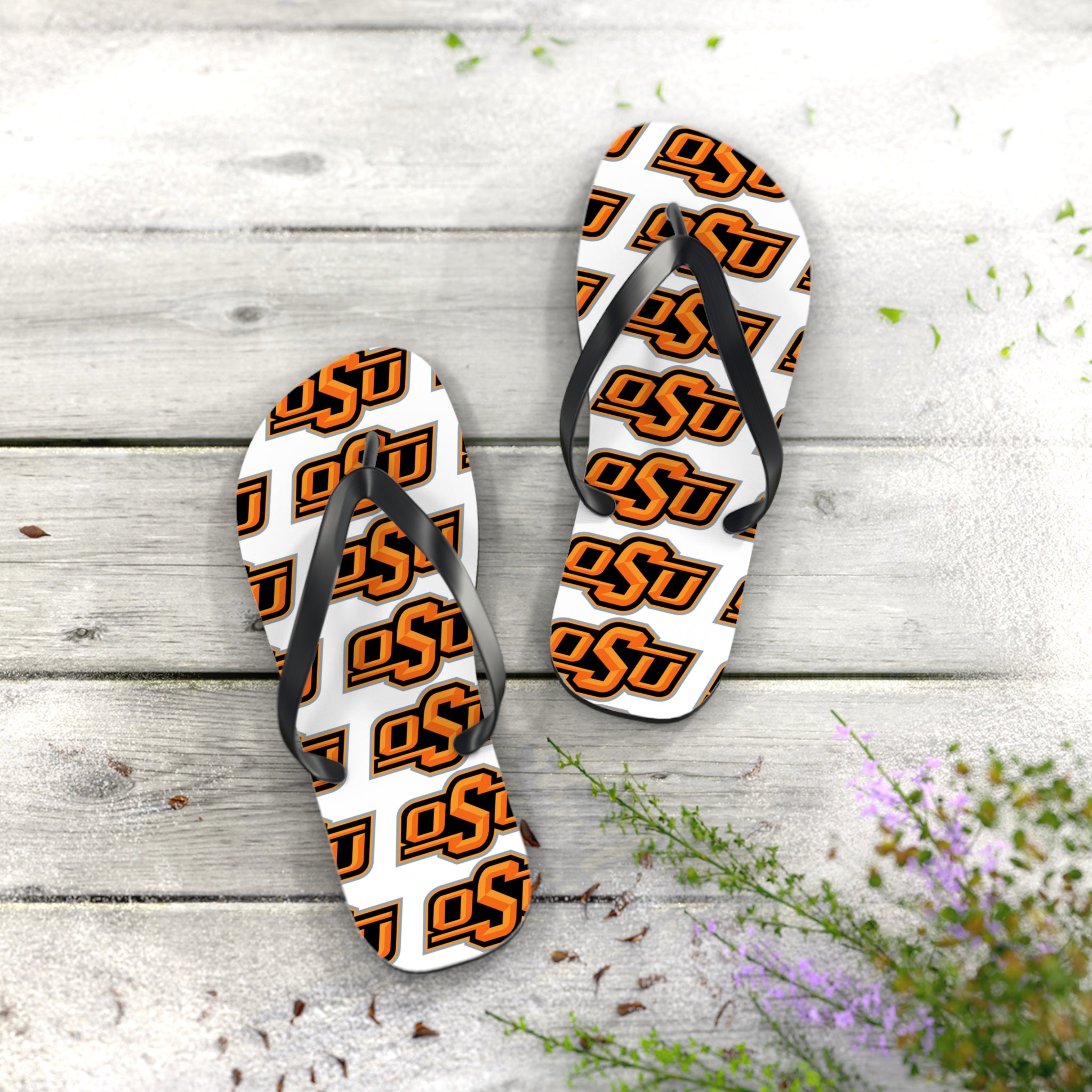 OSU Pattern Flip Flops – Oklahoma State Logo Beach Sandals