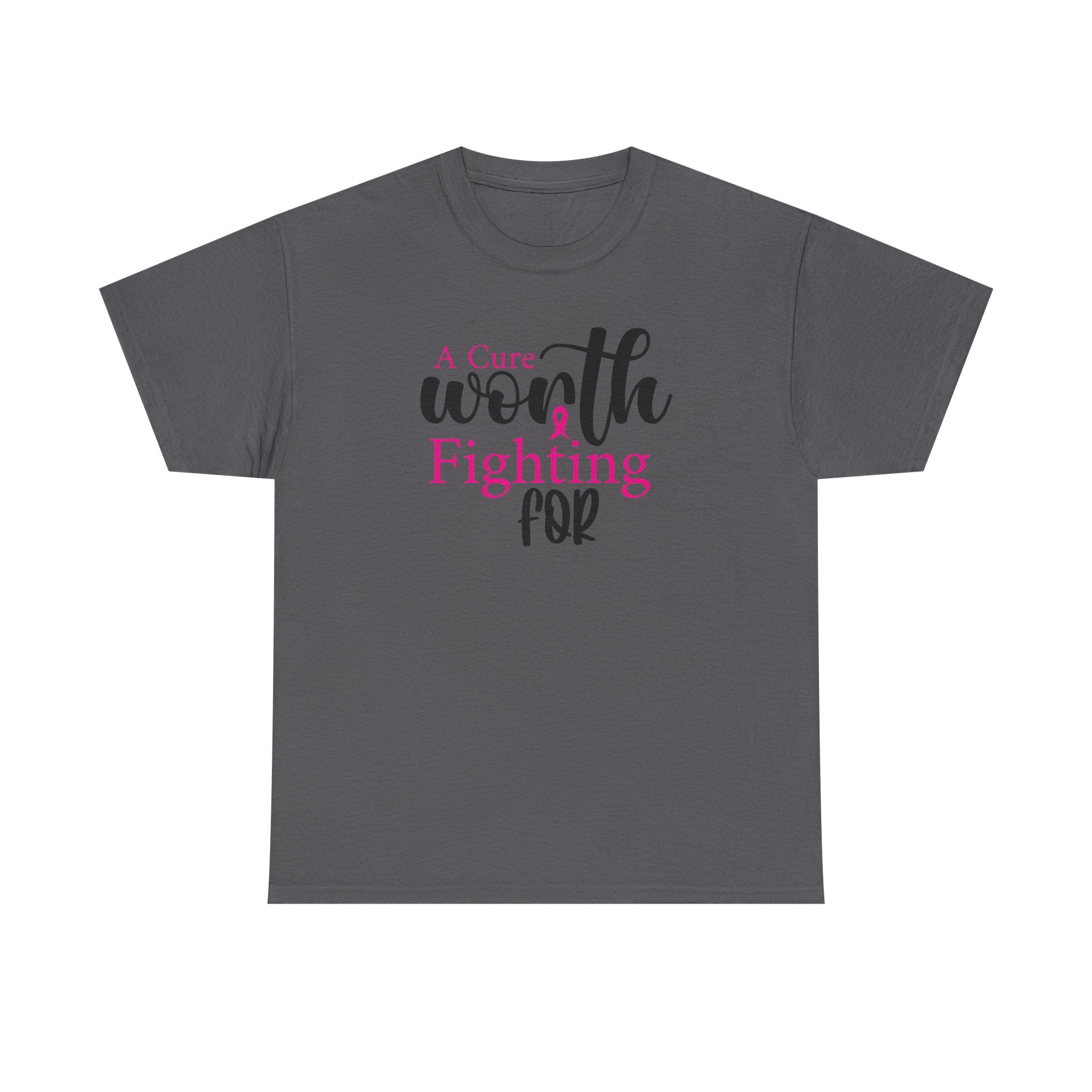 Breast Cancer Support T-Shirt — "Worth Fighting For" Pink Ribbon Tee
