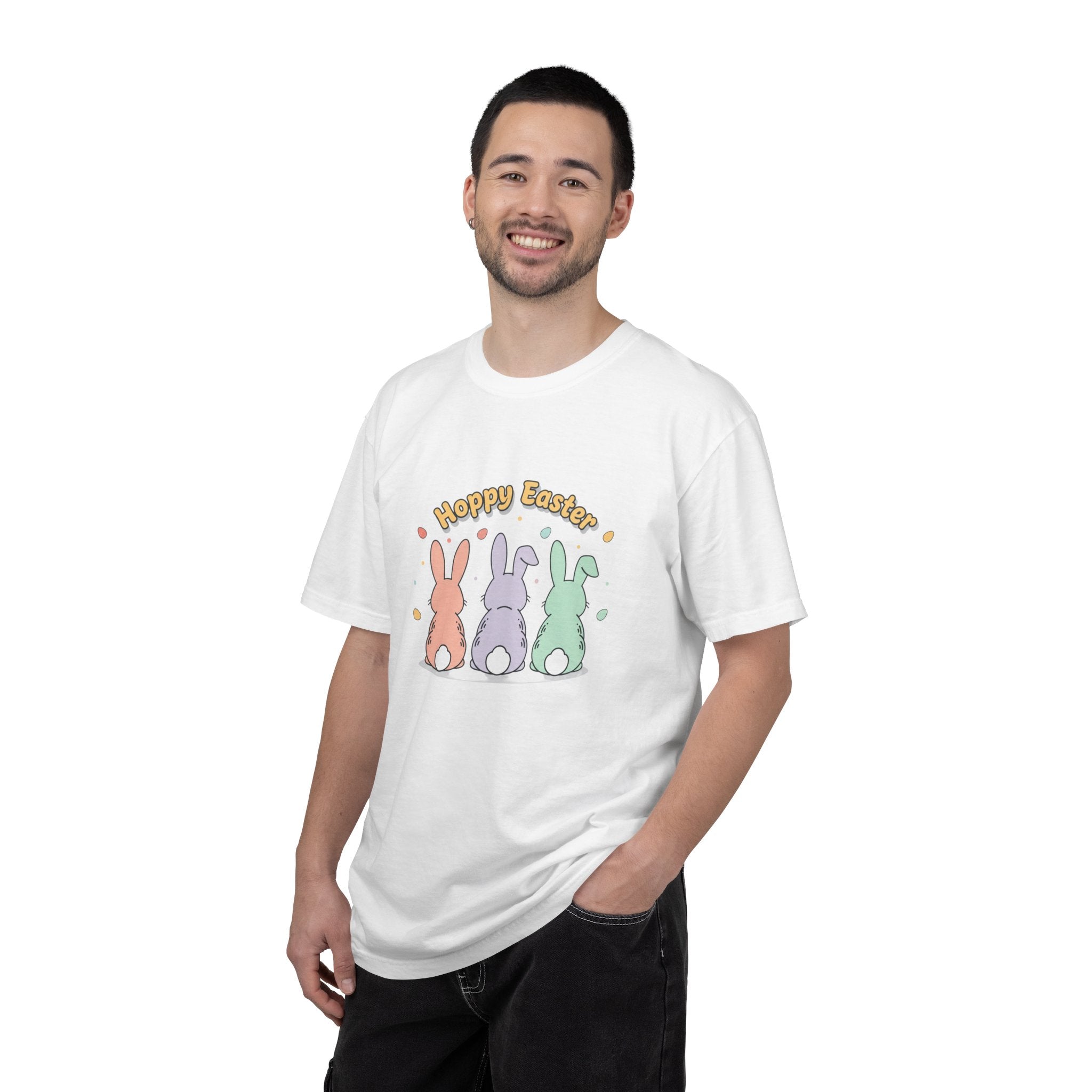 Easter Bunny Trio T-Shirt — "Hoppy Easter" Pastel Graphic Tee