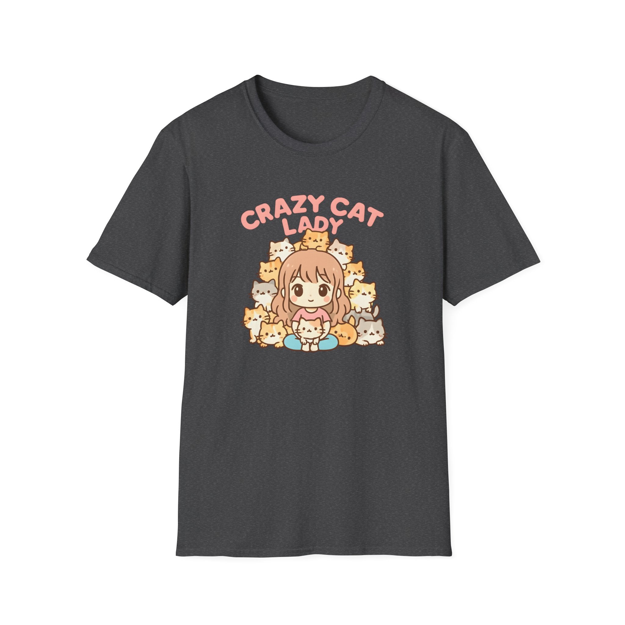 Crazy Cat Lady T-Shirt — Cute Anime Cat Mom Graphic Tee