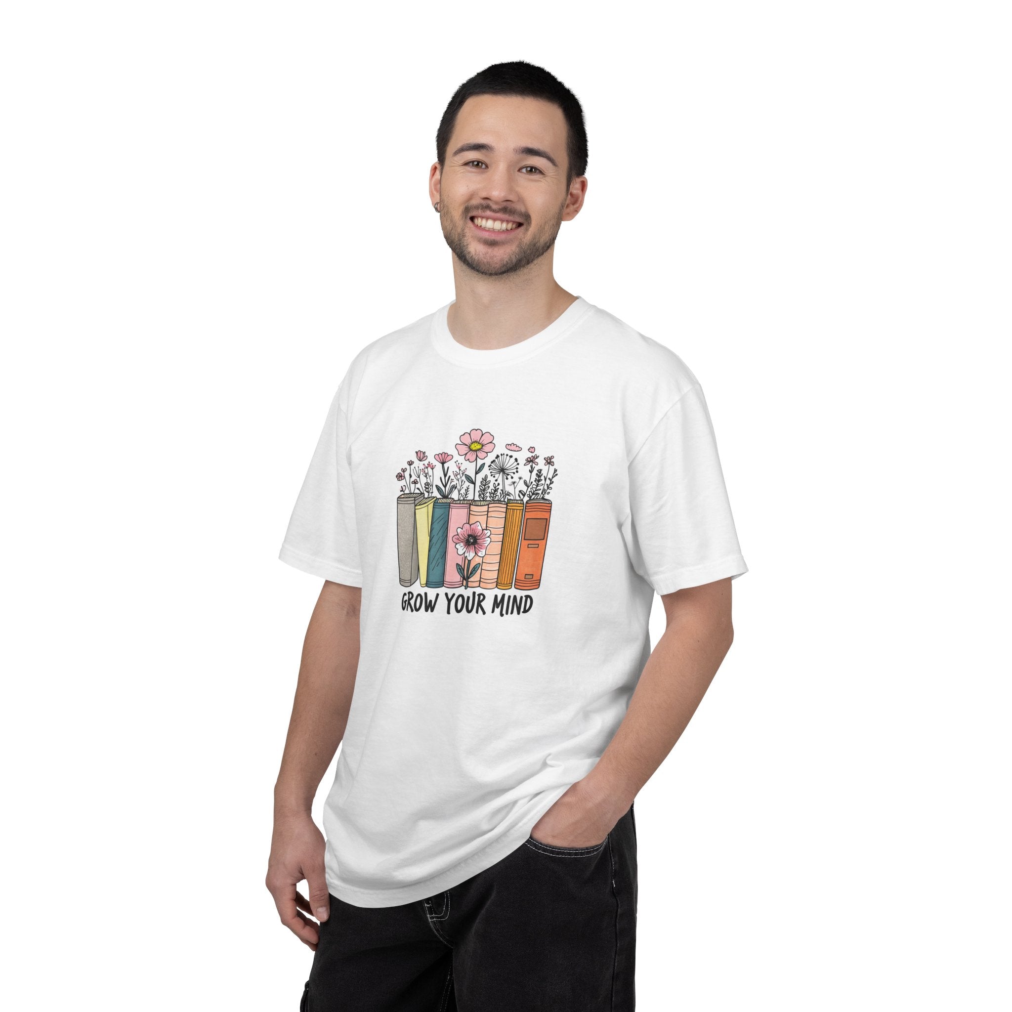 Grow Your Mind Book Stack T-Shirt